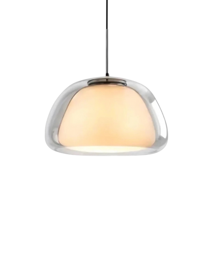 Luxe Glazen Hanglamp Met Mat En Transparant Glas In Minimalistisch Japandi Design