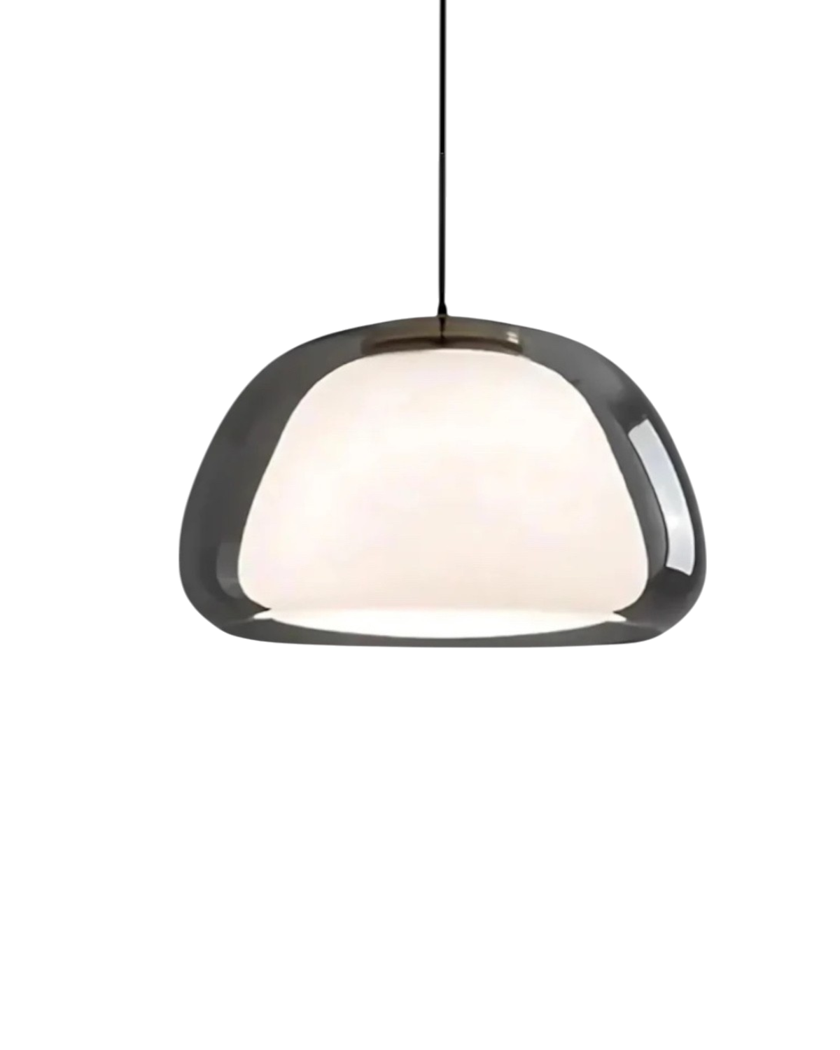 Luxe Glazen Hanglamp Met Mat En Transparant Glas In Minimalistisch Japandi Design
