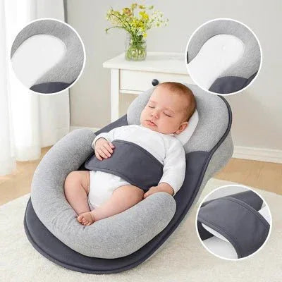 Wigkussen Baby Anti-Reflux 15° Inclinatie Ademend Katoen Afneembare Hoes 58x36cm Grijs Veilig Slapen