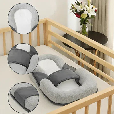 Wigkussen Baby Anti-Reflux 15° Inclinatie Ademend Katoen Afneembare Hoes 58x36cm Grijs Veilig Slapen