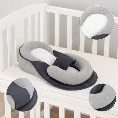 Wigkussen Baby Anti-Reflux 15° Inclinatie Ademend Katoen Afneembare Hoes 58x36cm Grijs Veilig Slapen