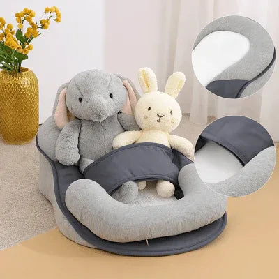 Wigkussen Baby Anti-Reflux 15° Inclinatie Ademend Katoen Afneembare Hoes 58x36cm Grijs Veilig Slapen
