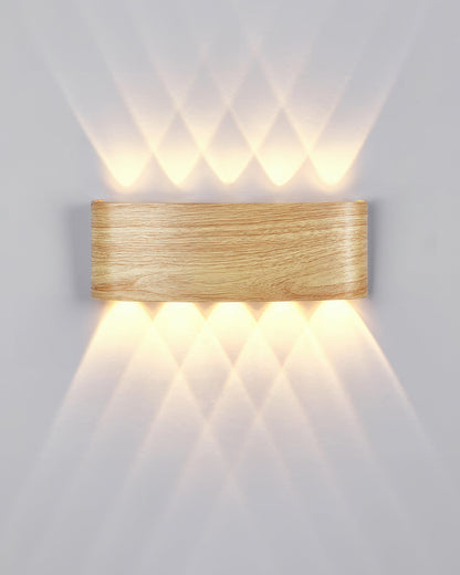 Wandlamp LED houtlook 10W warm wit 3000K binnen buiten IP65 wandverlichting modern design