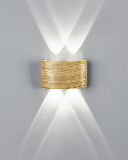 Wandlamp LED houtlook 10W warm wit 3000K binnen buiten IP65 wandverlichting modern design