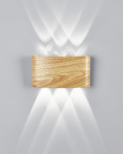 Wandlamp LED houtlook 10W warm wit 3000K binnen buiten IP65 wandverlichting modern design