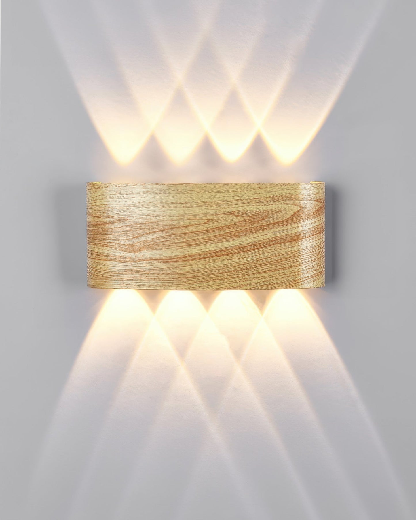 Wandlamp LED houtlook 10W warm wit 3000K binnen buiten IP65 wandverlichting modern design