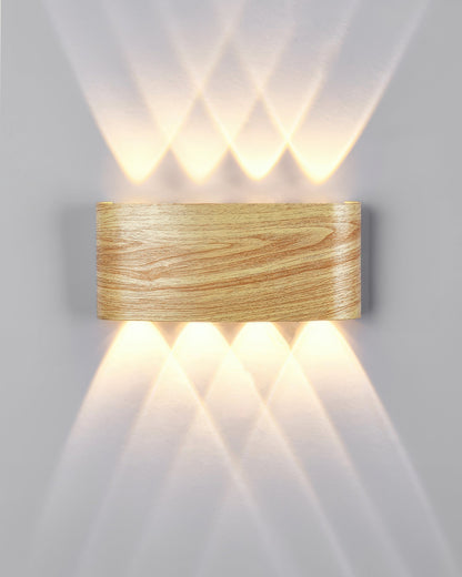 Wandlamp LED houtlook 10W warm wit 3000K binnen buiten IP65 wandverlichting modern design