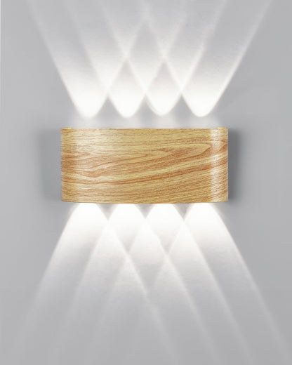 Wandlamp LED houtlook 10W warm wit 3000K binnen buiten IP65 wandverlichting modern design