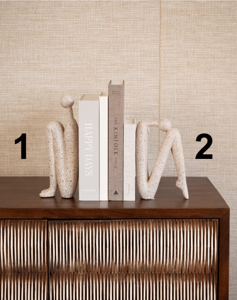 Boekensteun Beeld Set Polyhars Modern Design 27cm Decoratief