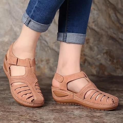 Orthopedische Sandalen Lage Hak Comfortabel Dames