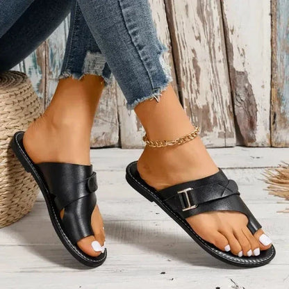 Orthopedische Leren Sandalen met Voetgewelfsteun en Hallux Valgus Correctie Dames Comfortsandalen Retro Stijl