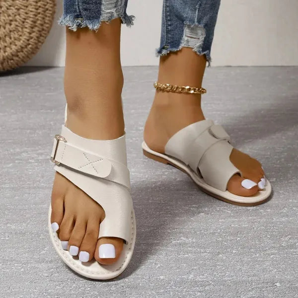 Leren Damesslippers met Verstelbare Bandjes Anatomisch Voetbed Comfortabele Zomerschoenen Slippers Dames