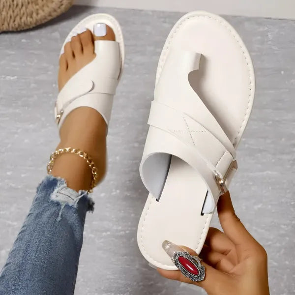 Leren Damesslippers met Verstelbare Bandjes Anatomisch Voetbed Comfortabele Zomerschoenen Slippers Dames