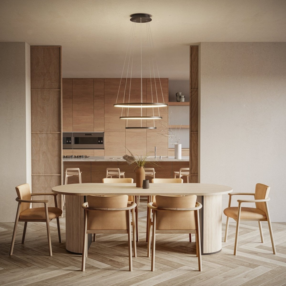 LED Hanglamp Ringen 70-55-40cm Dimbaar Aluminium Design
