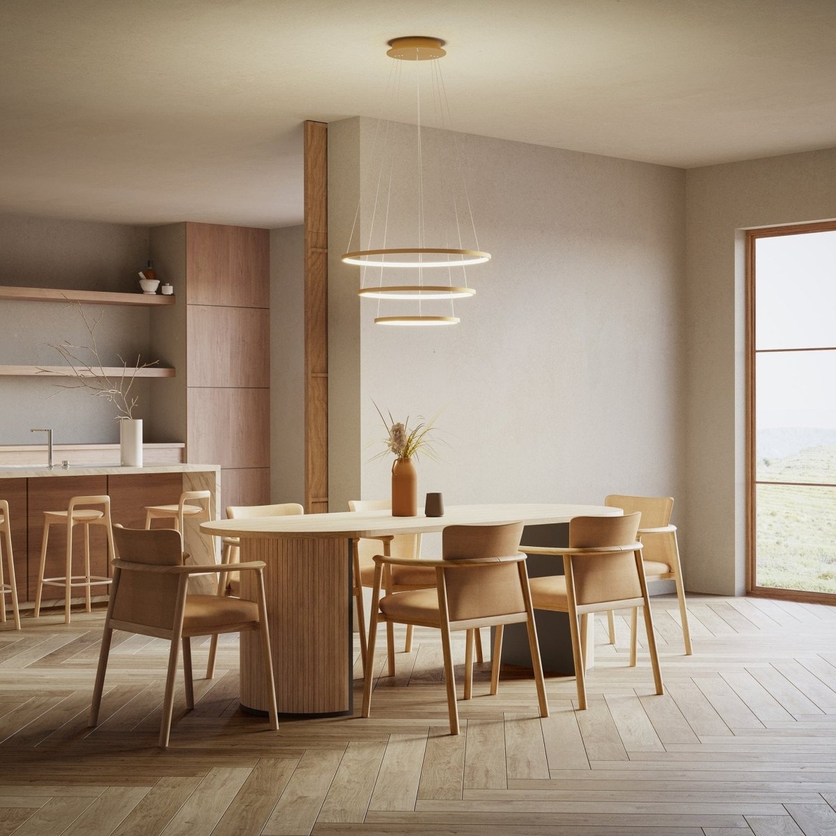 LED Hanglamp Ringen 70-55-40cm Dimbaar Aluminium Design