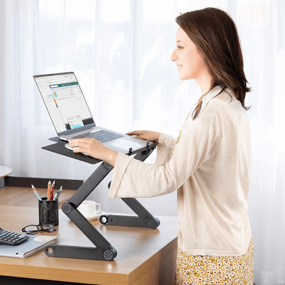 360° Draaibare Ergonomische Laptopstandaard met Verstelbare Hoogte en Kantelhoek voor Thuiswerken