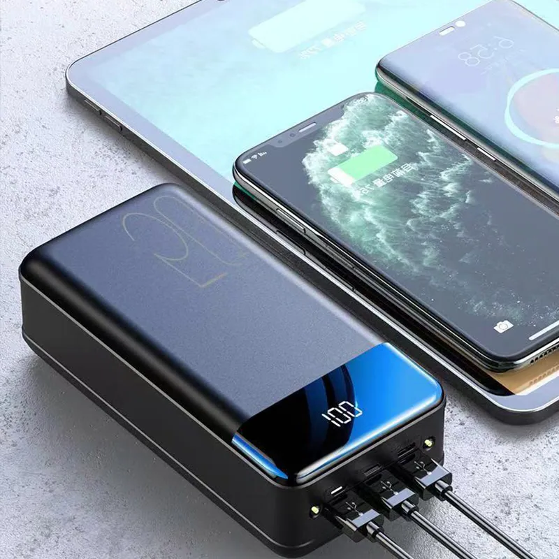 Powerbank 50000 mAh LED Display Zwart Snelladen Smartphone Tablet Reisbatterij Externe Accu