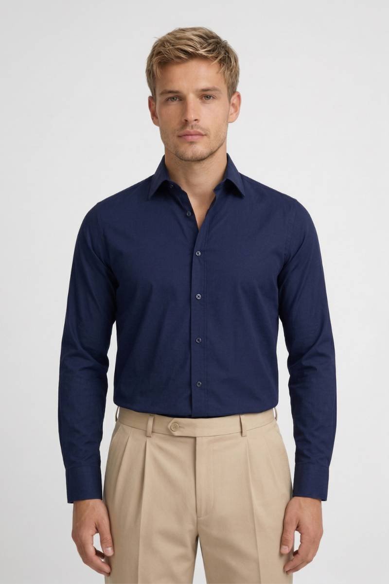 Overhemd Heren - Business Klassiek | Lange Mouw - Navy