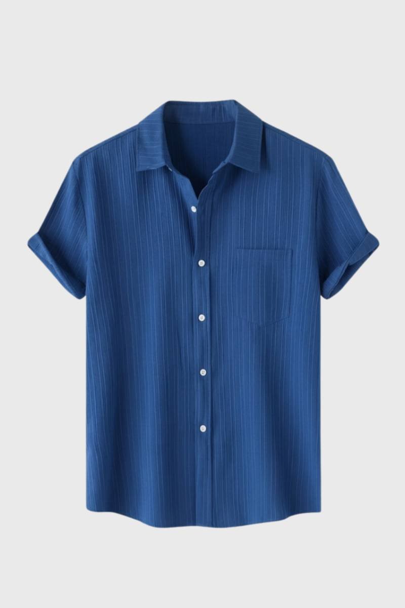 Heren Overhemd Kort Mouwen Gestreept Casual - StudioMarella