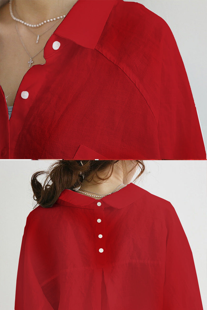 Oversized Linnen Blouse voor Vrouw