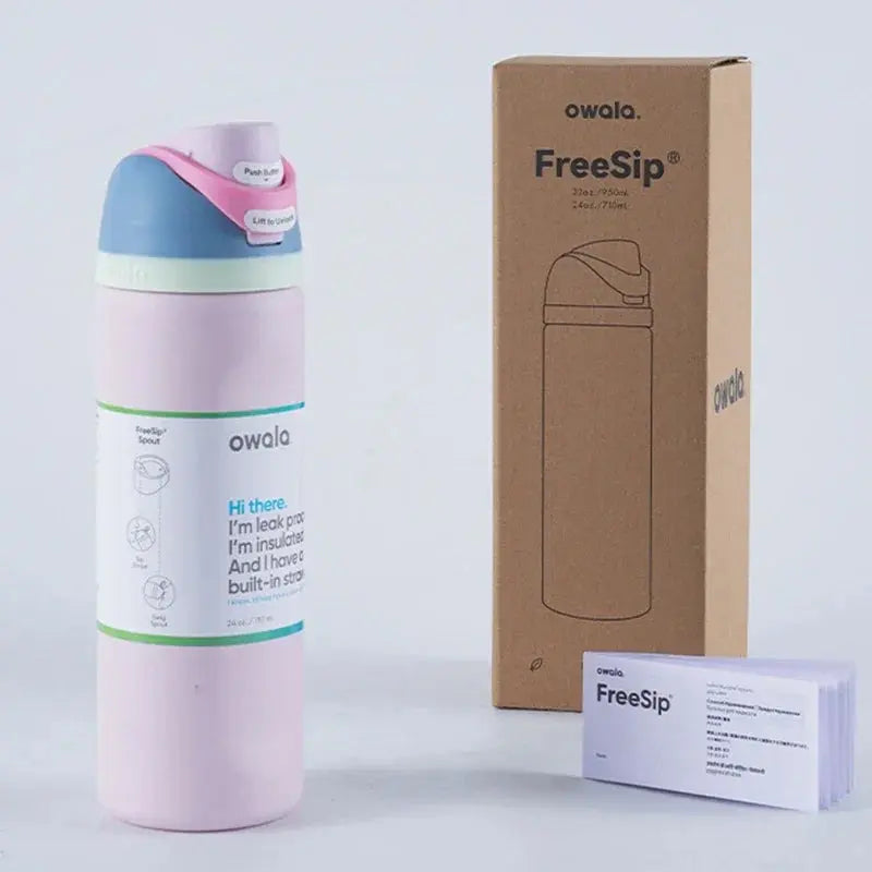Roestvrijstalen Waterfles 710ml met FreeSip Spout – Lekvrij & 24u Koud – Ideaal voor Sport & Reizen