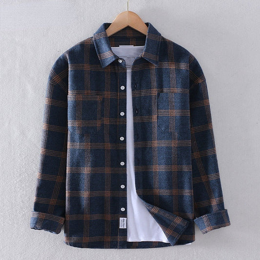 Heren Overhemd Blauw Geruit Comfortabel Casual - StudioMarella
