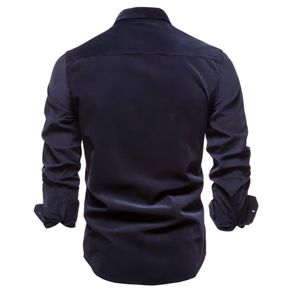 Heren Blouse Lange Mouwen Borstzakken Casual Stijl