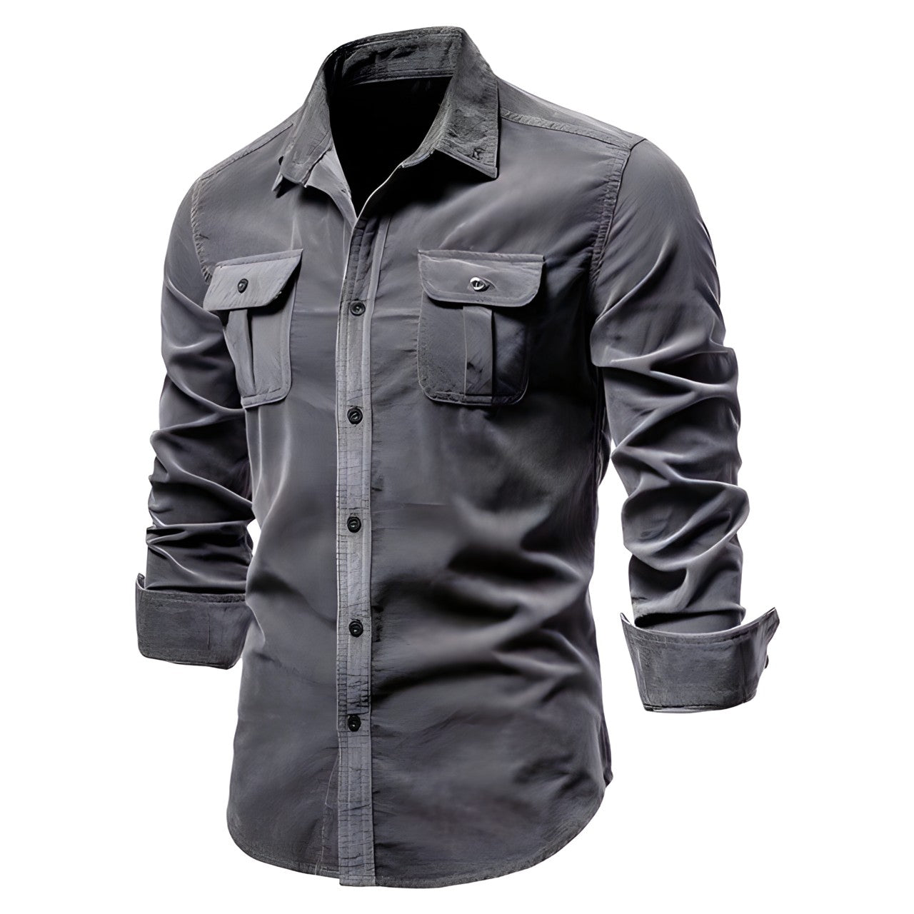 Heren Blouse Lange Mouwen Borstzakken Casual Stijl