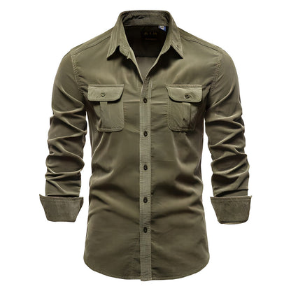 P. legend Overhemd | Casual overhemd voor heren in de kleur Legergroen voor heren in stijl geschikt voor alle seizoenen.