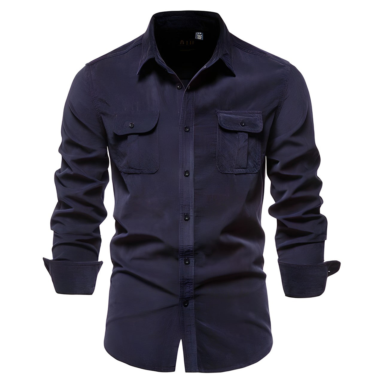 Heren Blouse Lange Mouwen Borstzakken Casual Stijl