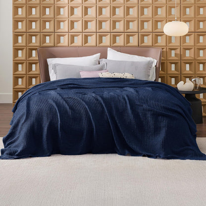 Lichtgewicht Katoenen Wafelplaid Tweepersoonsbed Zacht Ademend Deken Scandinavisch Design 90x90 cm Woonkamer