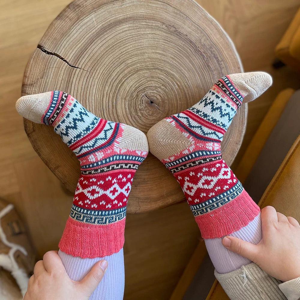 Scandinavische Wintersokken met Wolmix – Warme Unisex Sokken in 6 Patronen