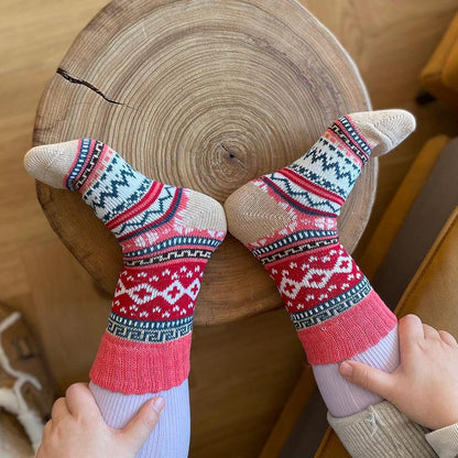 Scandinavische Wintersokken met Wolmix – Warme Unisex Sokken in 6 Patronen