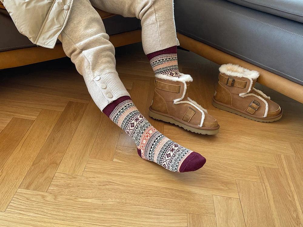 Scandinavische Wintersokken met Wolmix – Warme Unisex Sokken in 6 Patronen