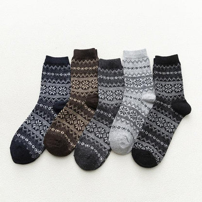 Scandinavische Wintersokken met Wolmix – Warme Unisex Sokken in 6 Patronen