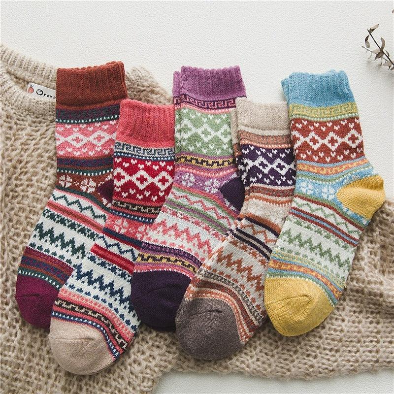 Scandinavische Wintersokken met Wolmix – Warme Unisex Sokken in 6 Patronen