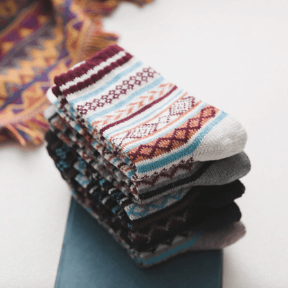 Scandinavische Wintersokken met Wolmix – Warme Unisex Sokken in 6 Patronen