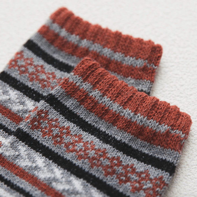 Scandinavische Wintersokken met Wolmix – Warme Unisex Sokken in 6 Patronen