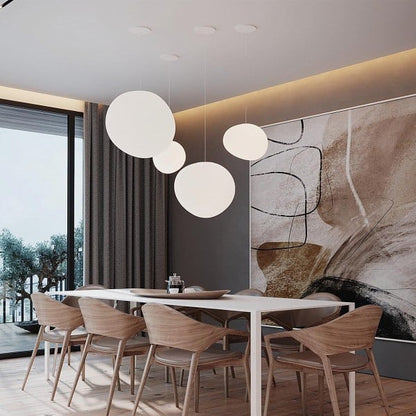 Hanglamp Handgeblazen Glas Minimalistisch Melkwit Woonkamer Eetkamer E27 Warm Wit