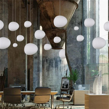 Hanglamp Handgeblazen Glas Minimalistisch Melkwit Woonkamer Eetkamer E27 Warm Wit