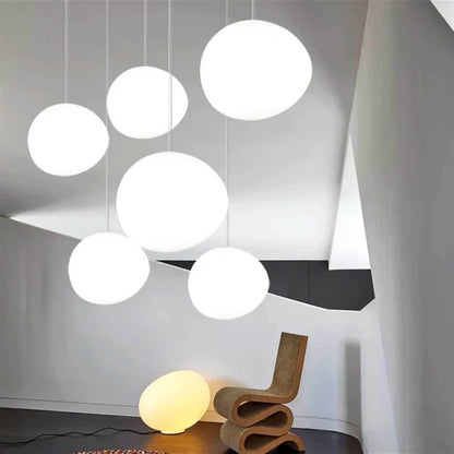 Hanglamp Handgeblazen Glas Minimalistisch Melkwit Woonkamer Eetkamer E27 Warm Wit