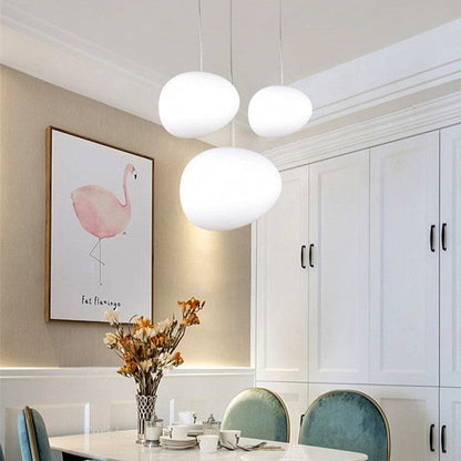Hanglamp Handgeblazen Glas Minimalistisch Melkwit Woonkamer Eetkamer E27 Warm Wit