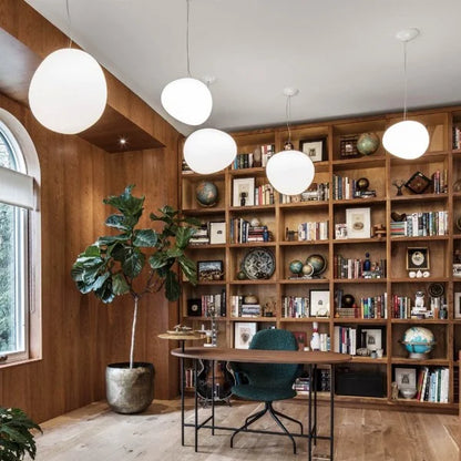 Hanglamp Handgeblazen Glas Minimalistisch Melkwit Woonkamer Eetkamer E27 Warm Wit