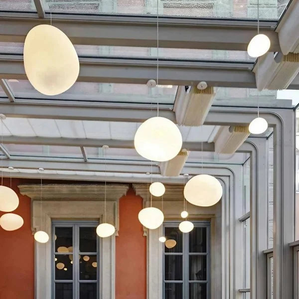 Hanglamp Handgeblazen Glas Minimalistisch Melkwit Woonkamer Eetkamer E27 Warm Wit