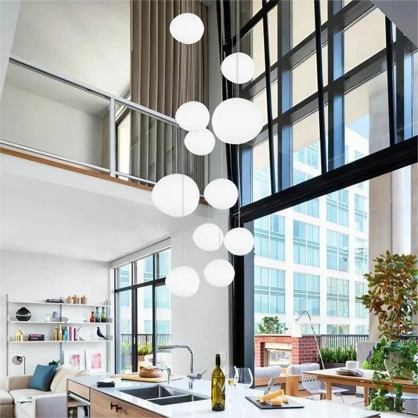 Hanglamp Handgeblazen Glas Minimalistisch Melkwit Woonkamer Eetkamer E27 Warm Wit