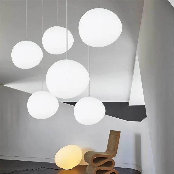 Hanglamp Handgeblazen Glas Minimalistisch Melkwit Woonkamer Eetkamer E27 Warm Wit