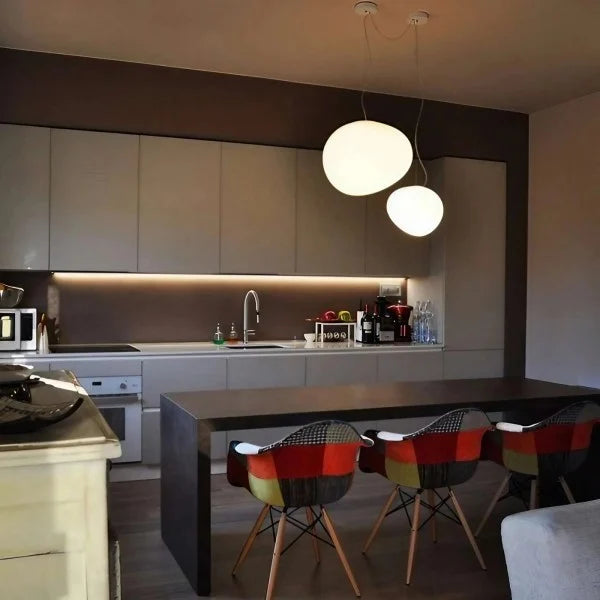Hanglamp Handgeblazen Glas Minimalistisch Melkwit Woonkamer Eetkamer E27 Warm Wit