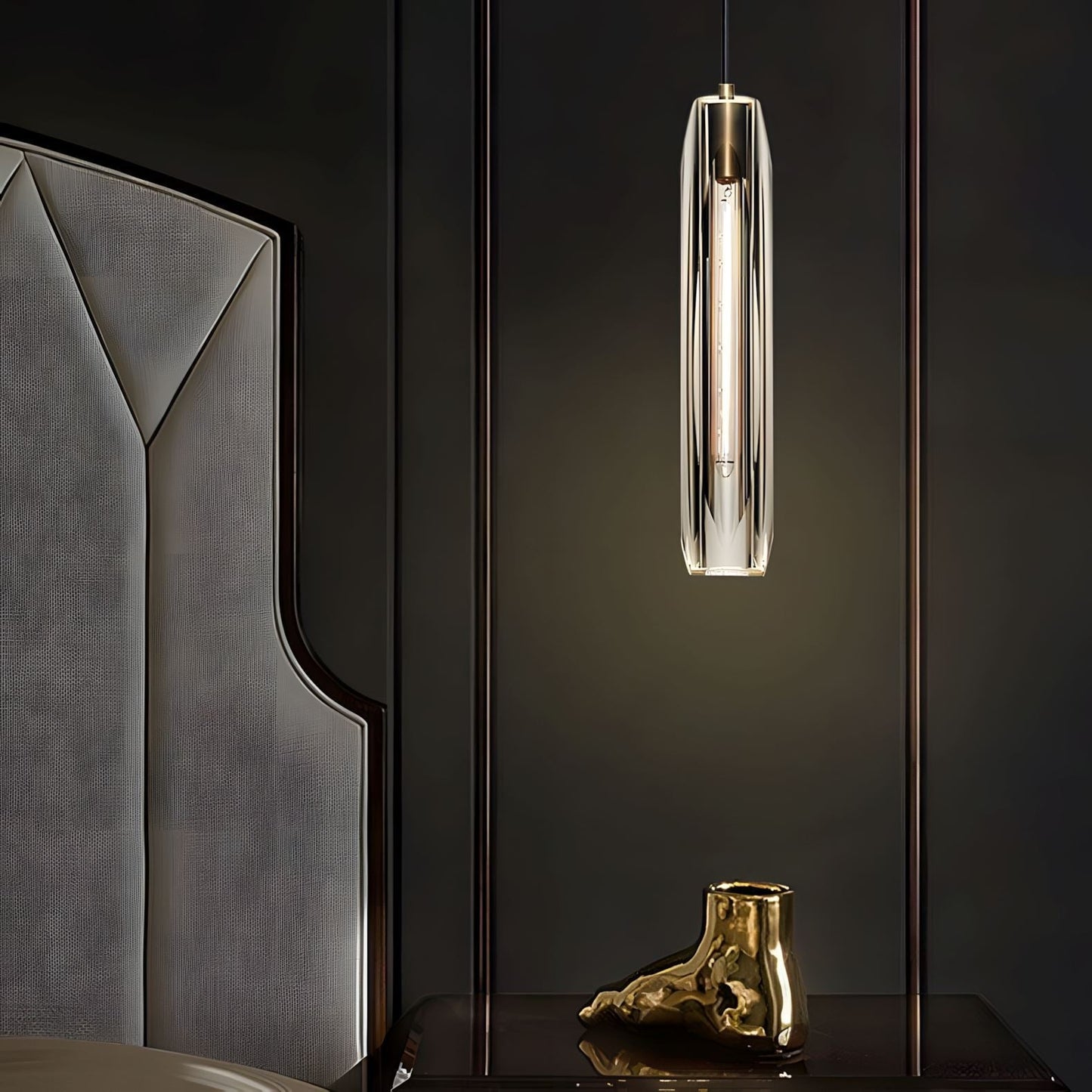 Post Moderne Messing Hanglamp Met K9 Kristal En Verstelbare Kabel