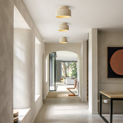 Plafondlamp Geribbeld Resin E27 Wit Compact Modern Interieur Woonkamer Keuken Slaapkamer Retro Design Plafonnière