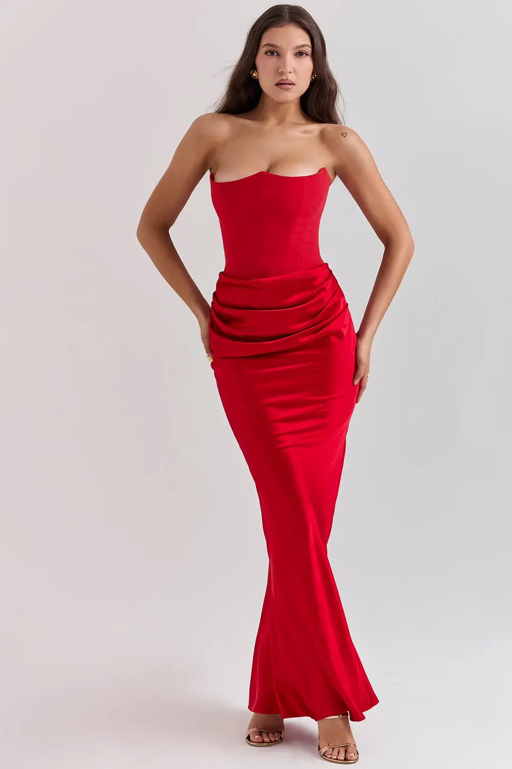Vrouwelijke Maxidress Comfortabel Elegante Jurk Lange Mouw